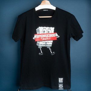 Men's STAYREAL Black T-Shirt SpongeBob Print Sz M